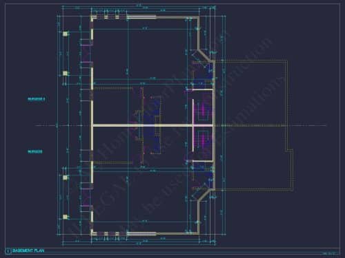Elegant Home Plan with Detailed Floor Plan, CAD Blueprint & Designs