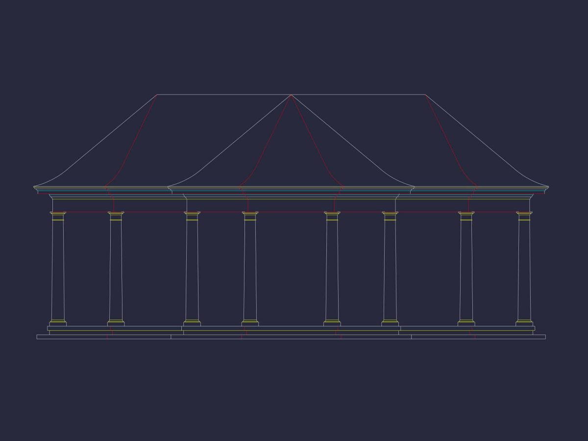 Elegant Pavilion Floor Plan Blueprint with Classical Designs
