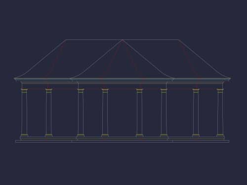 Elegant Pavilion Floor Plan Blueprint with Classical Designs
