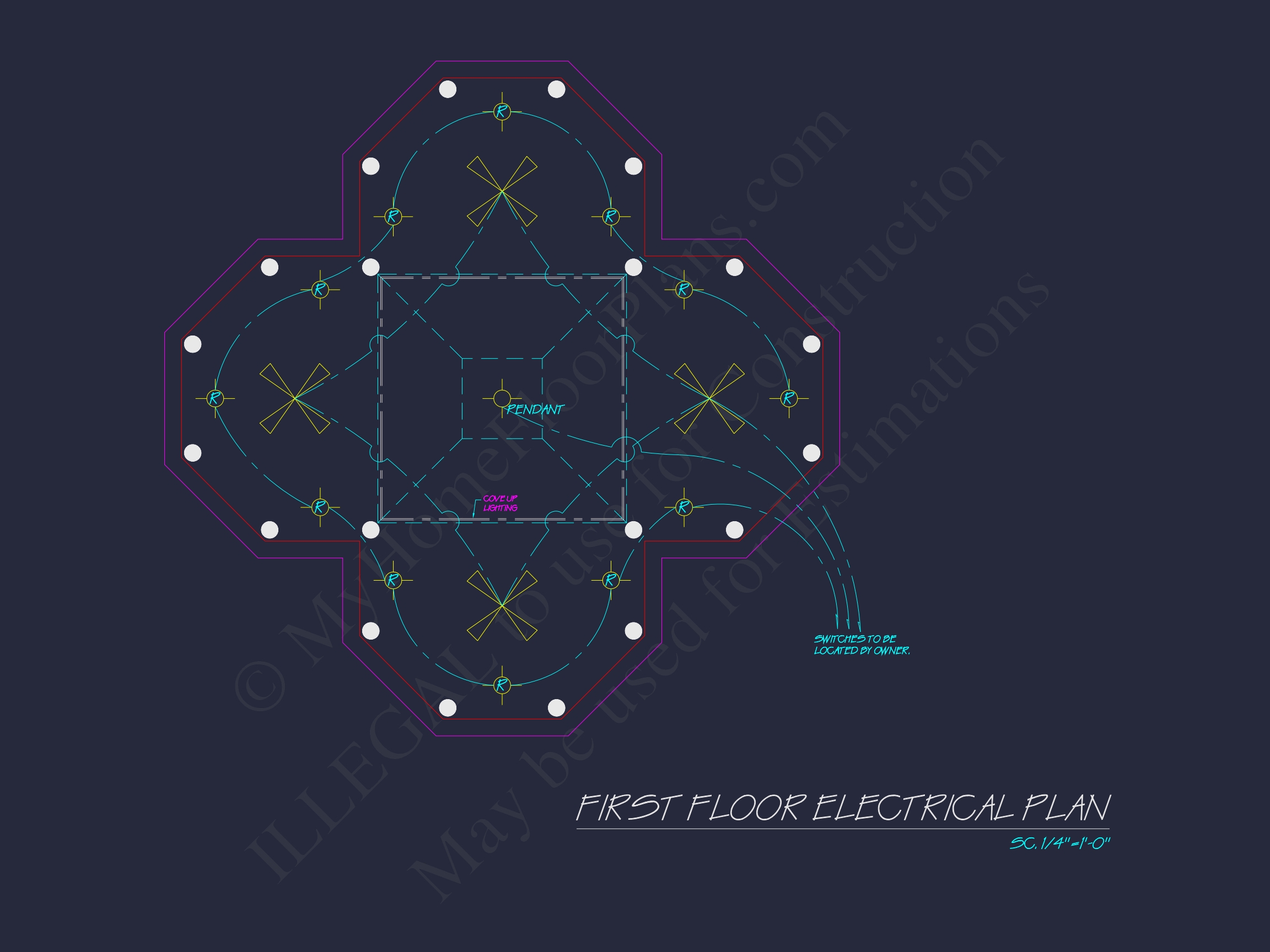 Elegant Pavilion Floor Plan Blueprint with Classical Designs