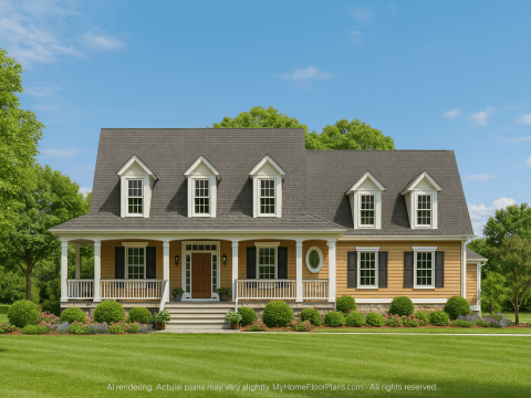 Elegant Southern Farmhouse Home Plan with Wrap-Around Porch