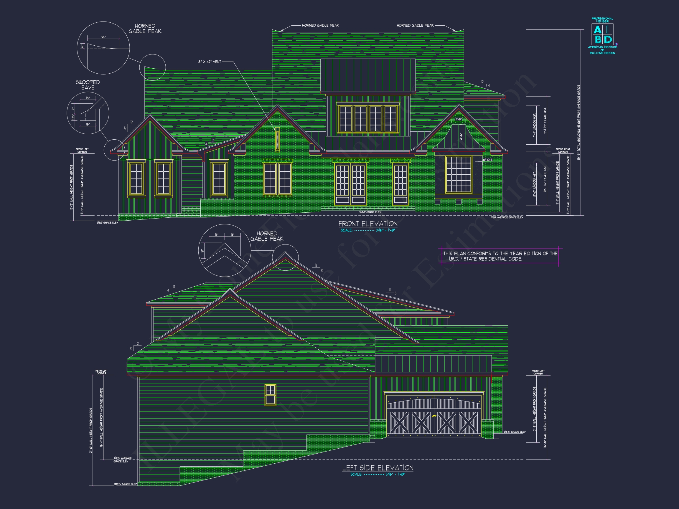 Elegant Two-Story House Plan with Modern Architectural Designs