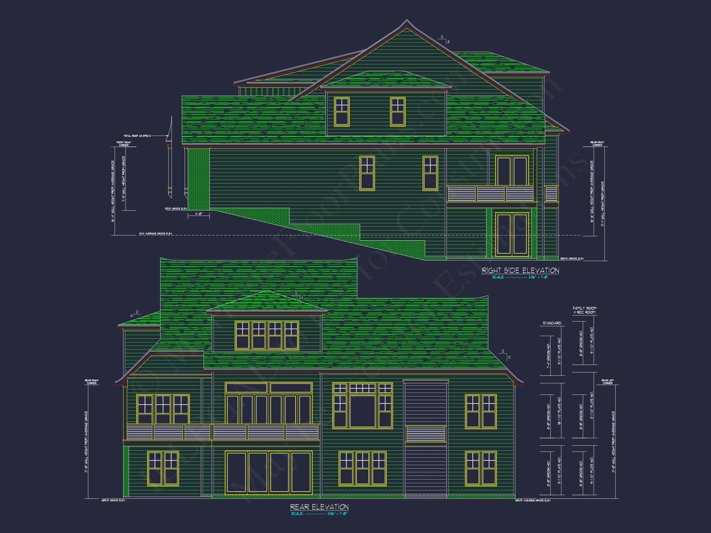 Elegant Two-Story House Plan with Modern Architectural Designs