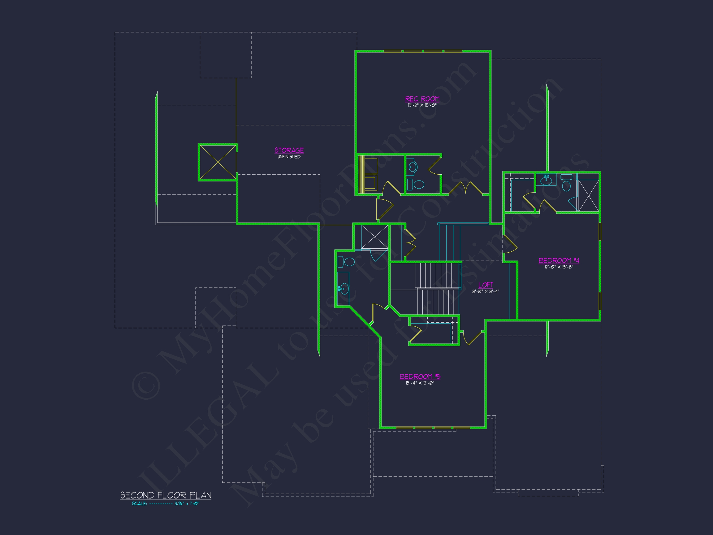 Elegant Two-Story House Plan with Modern Architectural Designs