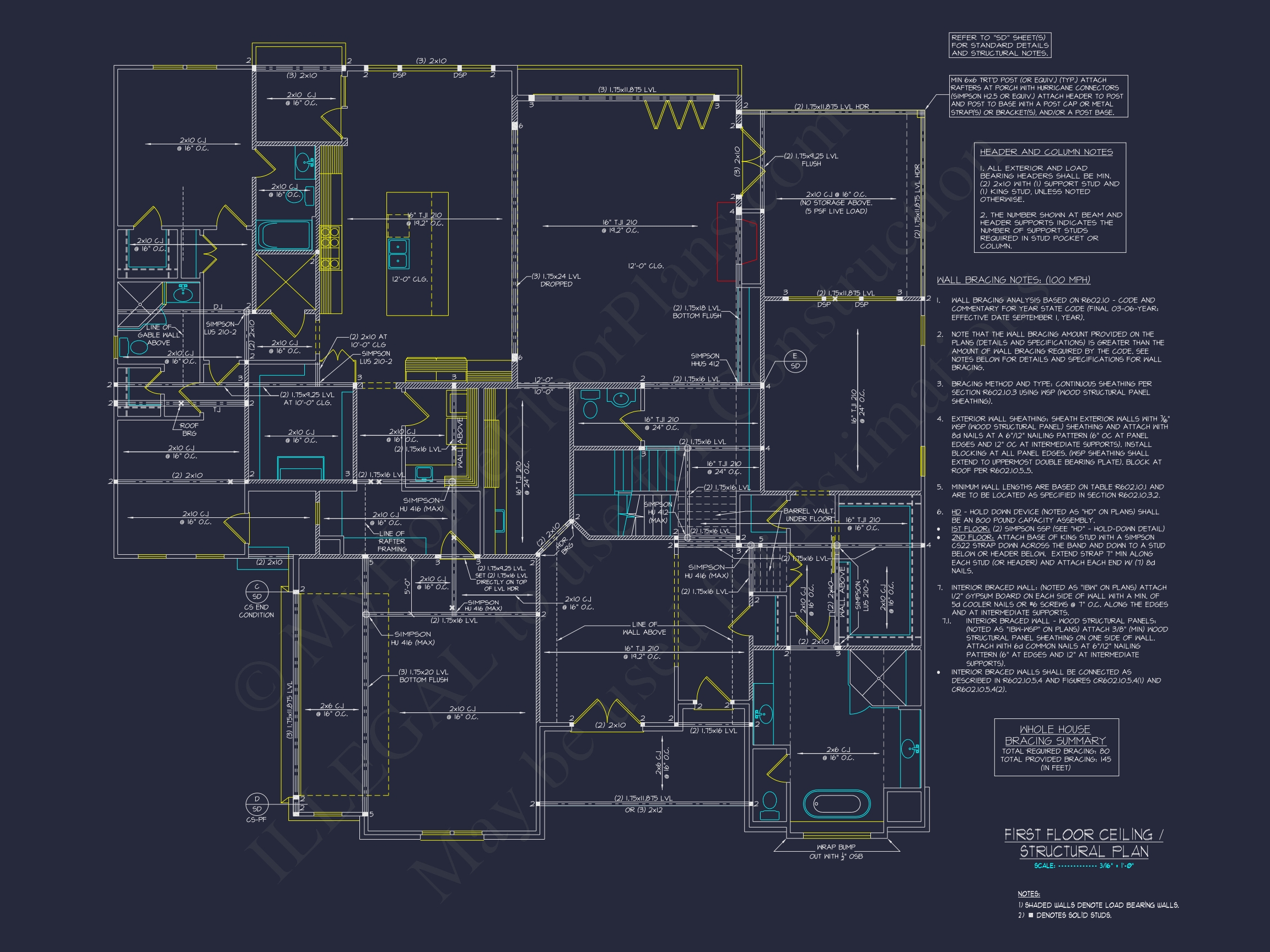 Elegant Two-Story House Plan with Modern Architectural Designs