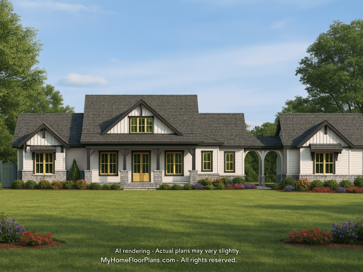 Elevated Craftsman House Plan with Vaulted Ceilings and Bonus Spaces