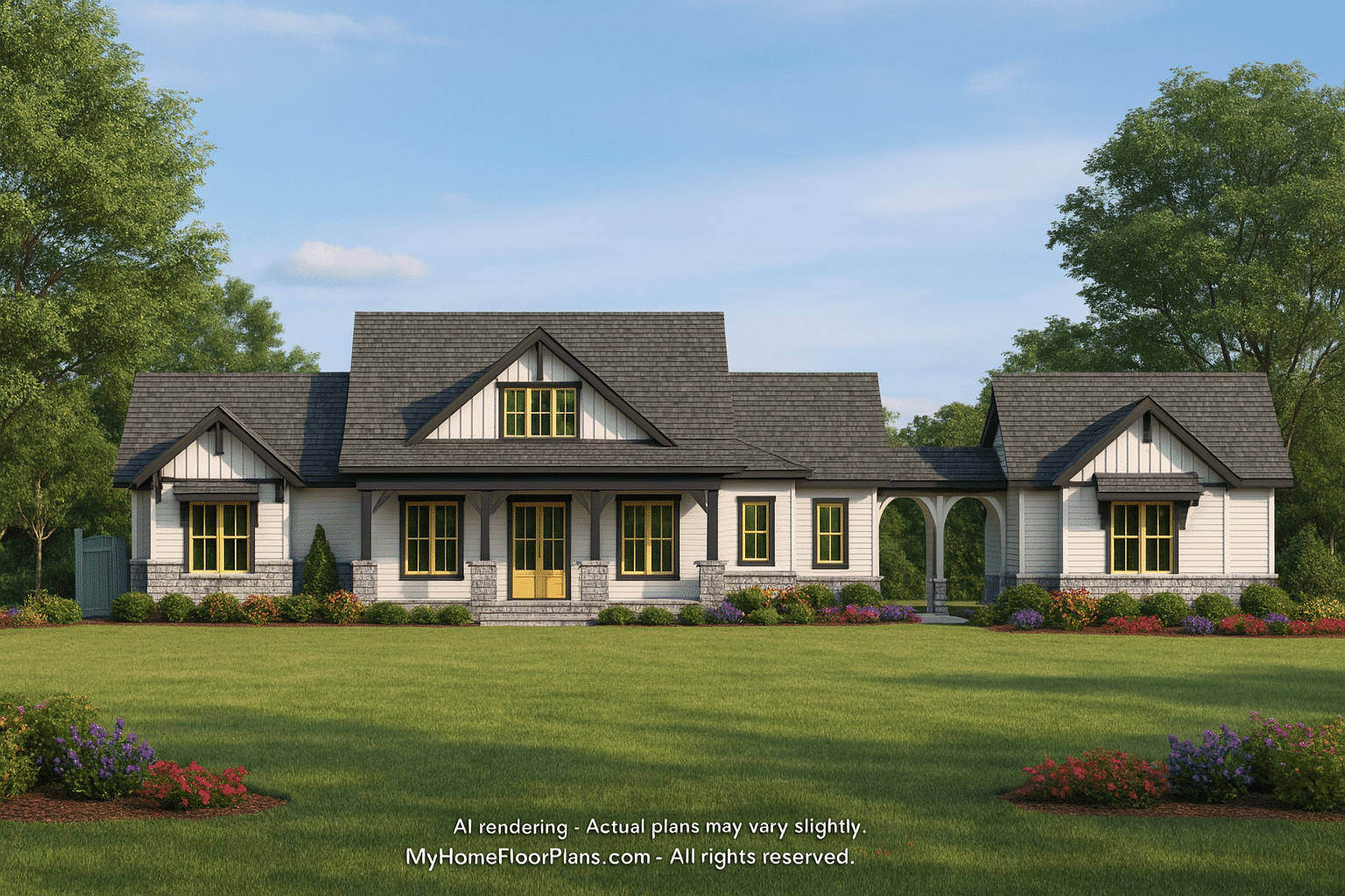 Elevated Craftsman House Plan with Vaulted Ceilings and Bonus Spaces