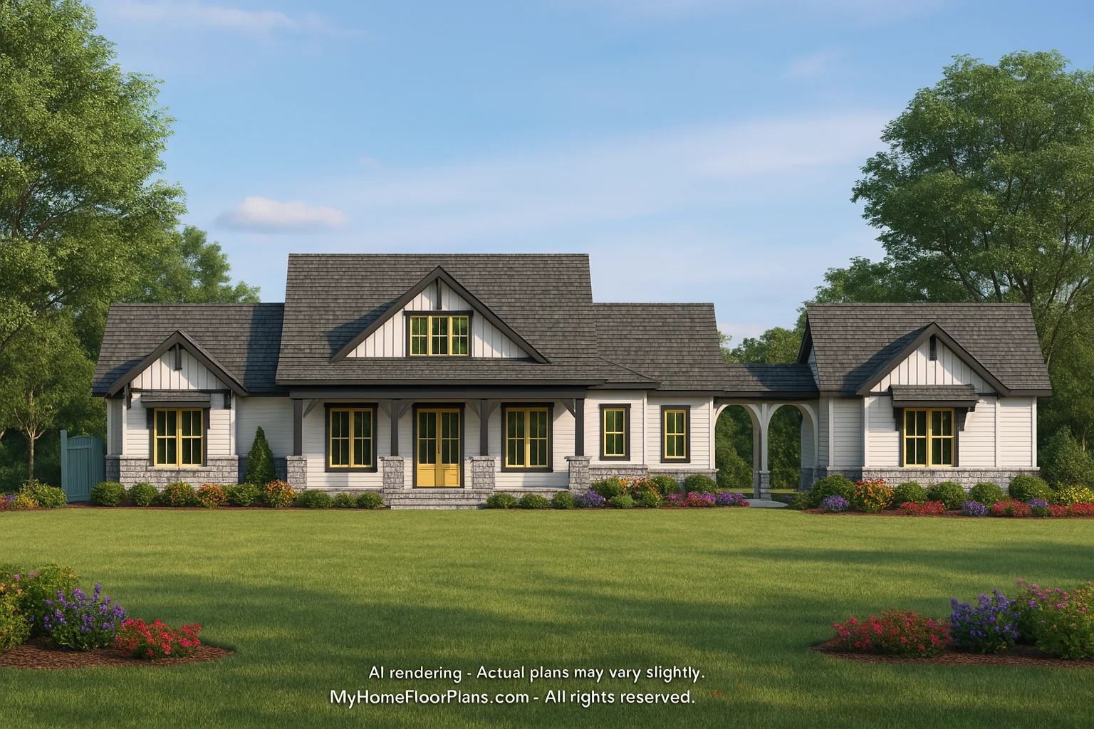 Elevated Craftsman House Plan with Vaulted Ceilings and Bonus Spaces