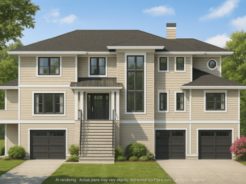 Expansive 3-Story Coastal Beach House Plan with Elegant CAD Designs