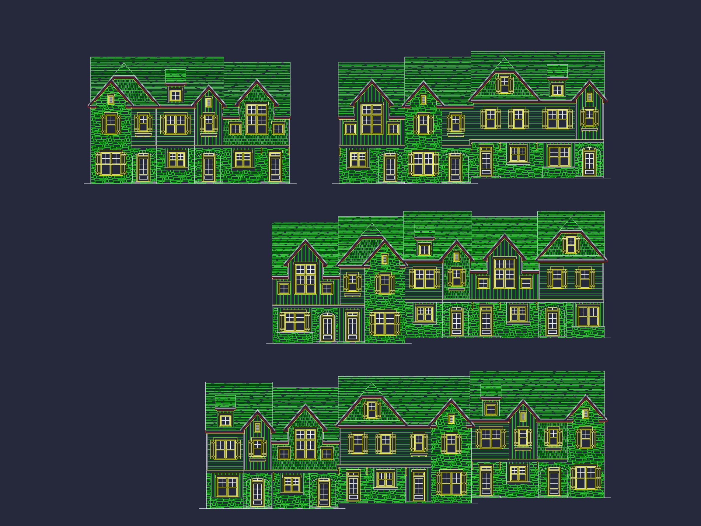 Flexible Townhome Floor Plan for 3–6 Units with CAD Designs