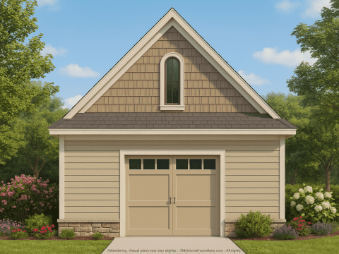 Functional Garage Floor Plan with 2 Bays and CAD Blueprint Designs