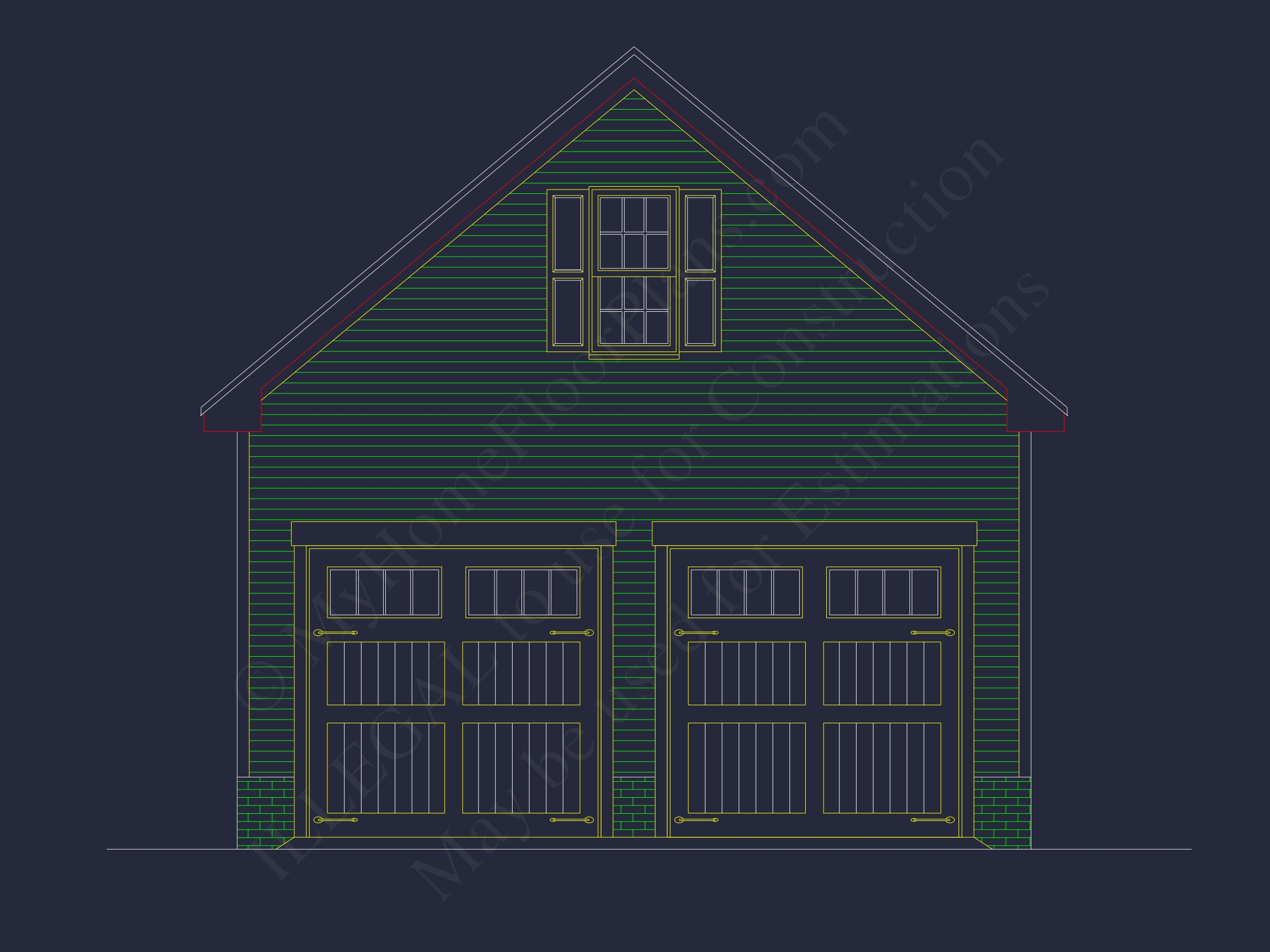 Garage Home Floor Plan With CAD Blueprint & Architecture Designs