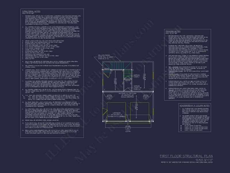 Garage Home Floor Plan With CAD Blueprint & Architecture Designs