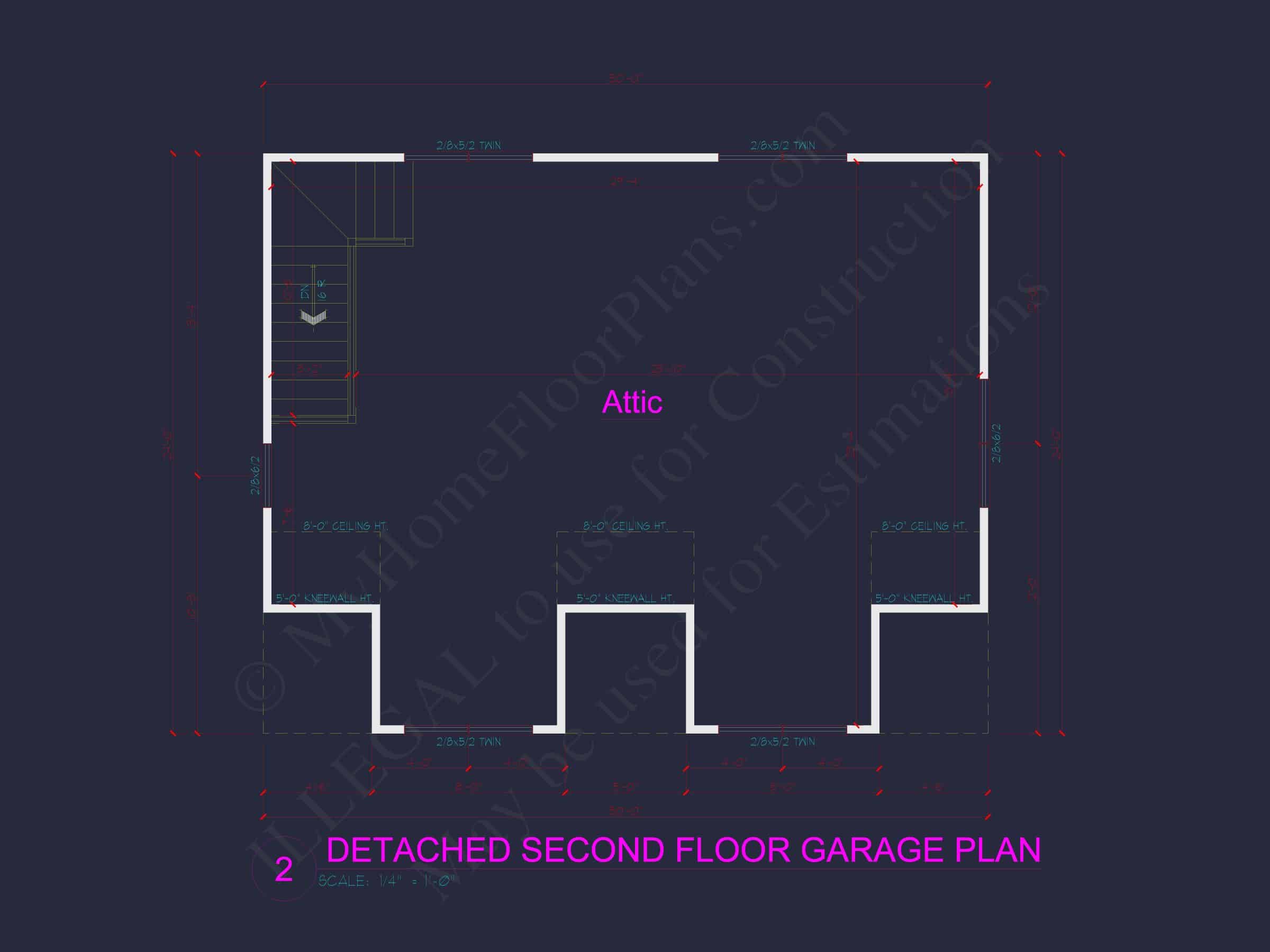 Garage-Living-Space-House-Plan-with-Attic-and-CAD-Blueprints