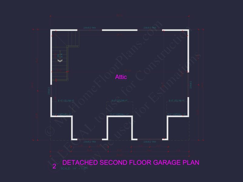 Garage-Living-Space-House-Plan-with-Attic-and-CAD-Blueprints