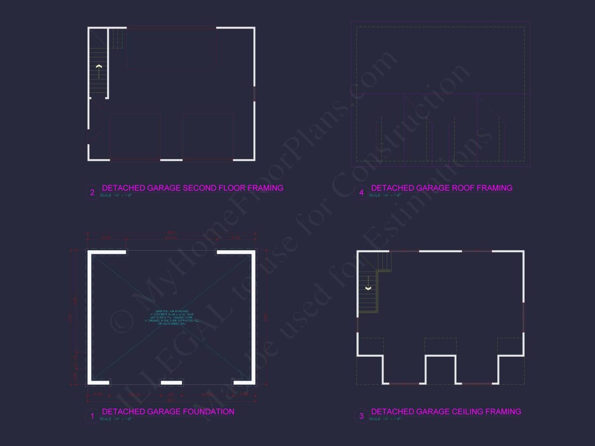 Garage-Living-Space-House-Plan-with-Attic-and-CAD-Blueprints