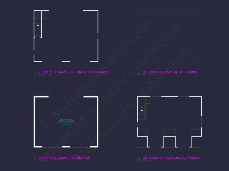Garage-Living-Space-House-Plan-with-Attic-and-CAD-Blueprints