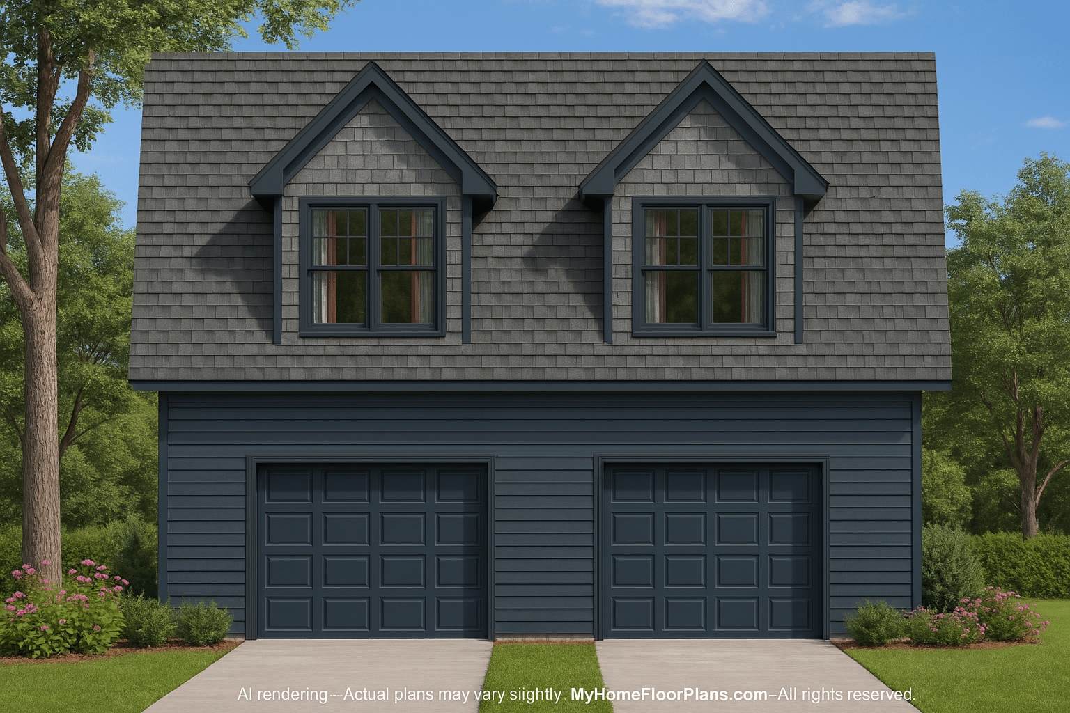 Garage-Living-Space-House-Plan-with-Attic-and-CAD-Blueprints