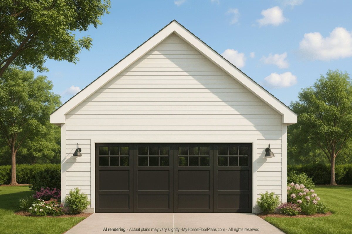 Garage & Workshop House Plan with CAD Blueprints and Designs