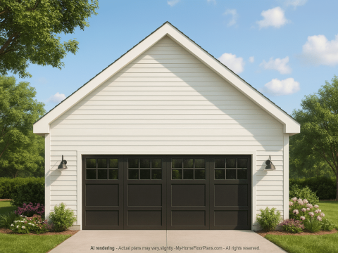 Garage & Workshop House Plan with CAD Blueprints and Designs