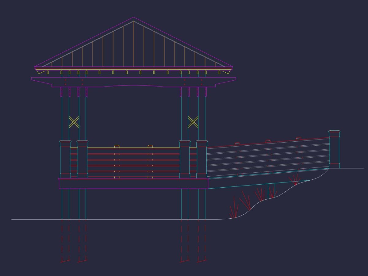 Gazebo Plans & Blueprints - 14' x 28' Outdoor Pavilion Design