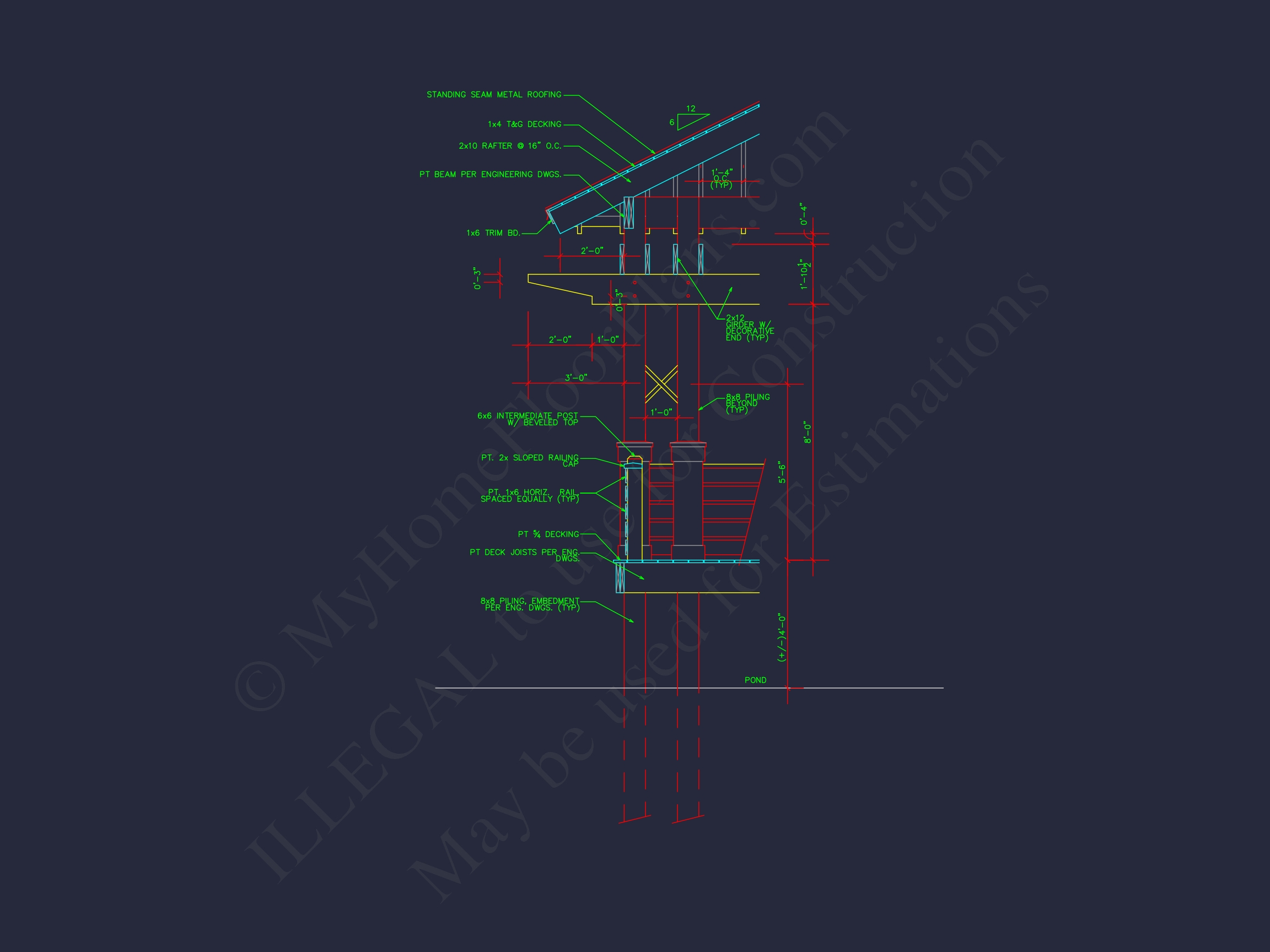 Gazebo Plans & Blueprints - 14' x 28' Outdoor Pavilion Design