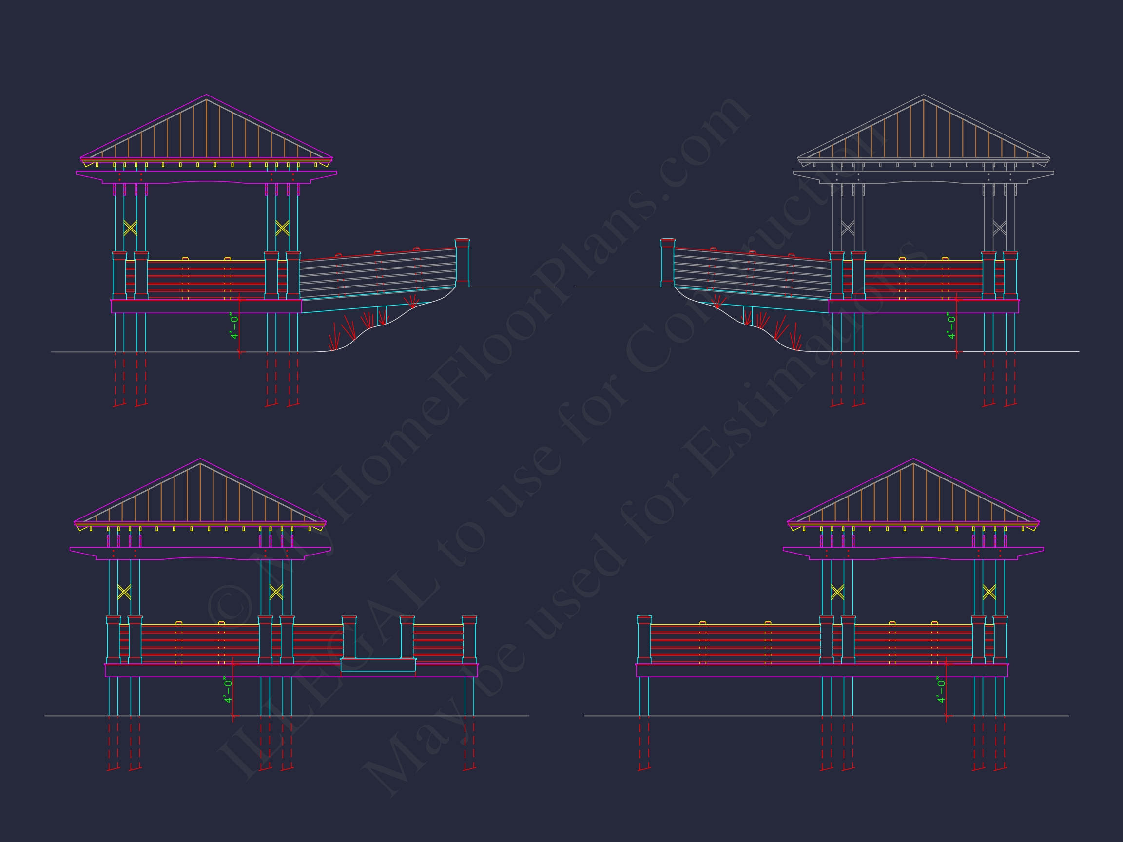 Gazebo Plans & Blueprints - 14' x 28' Outdoor Pavilion Design