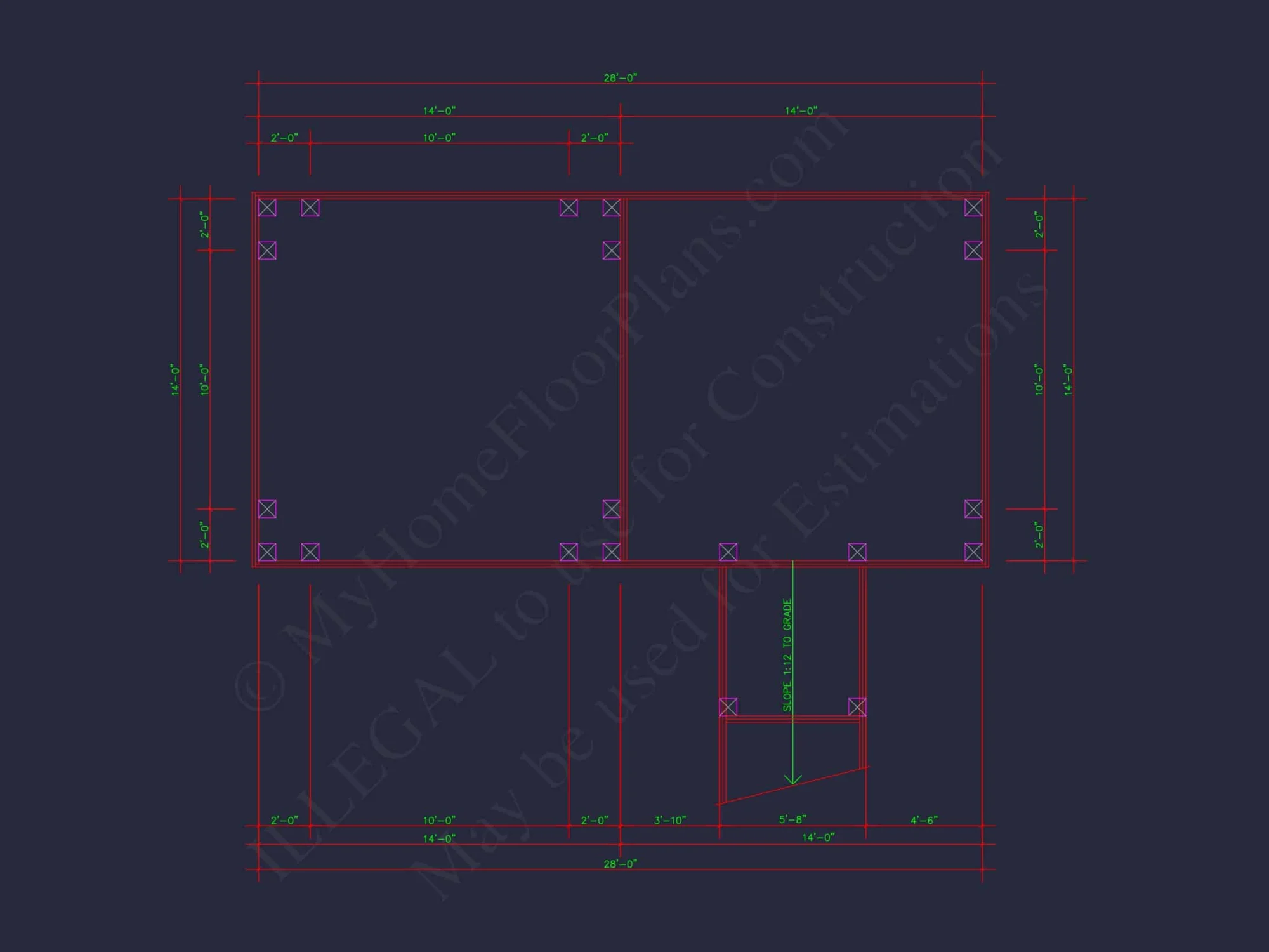 Gazebo Plans & Blueprints - 14' x 28' Outdoor Pavilion Design