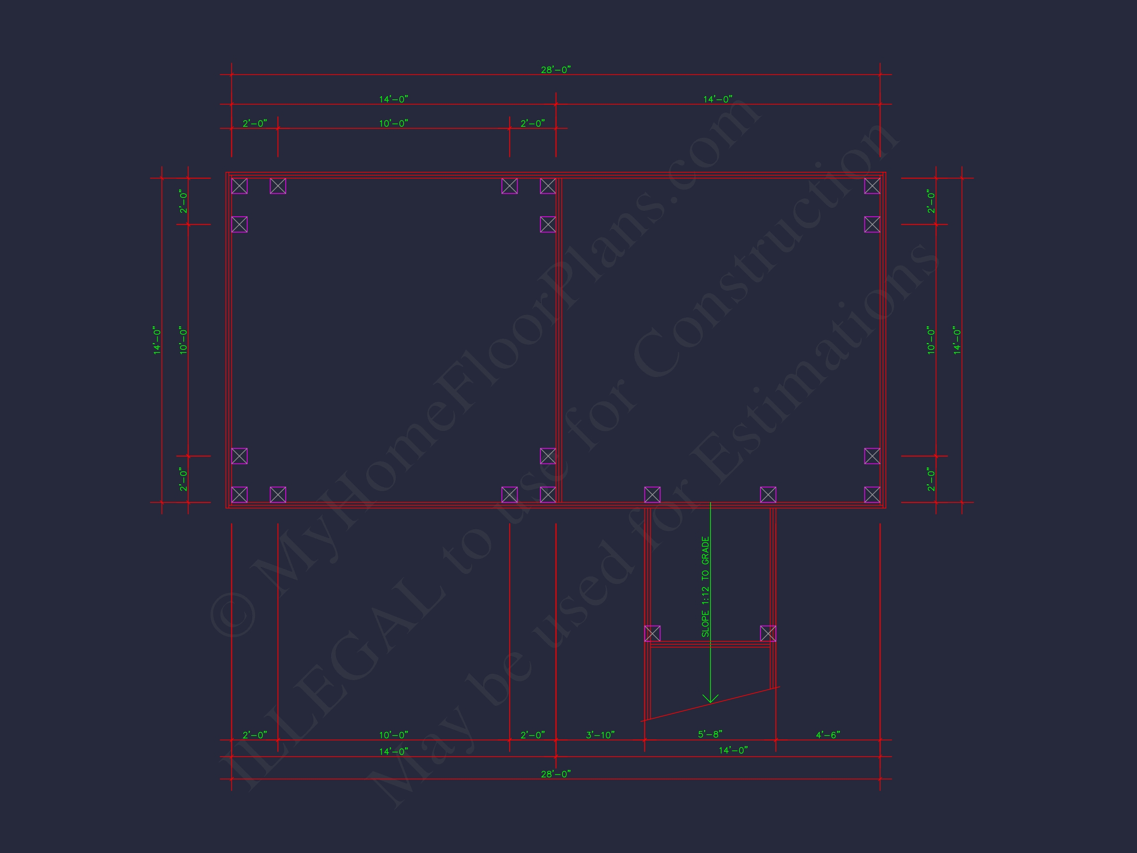 Gazebo Plans & Blueprints - 14' x 28' Outdoor Pavilion Design
