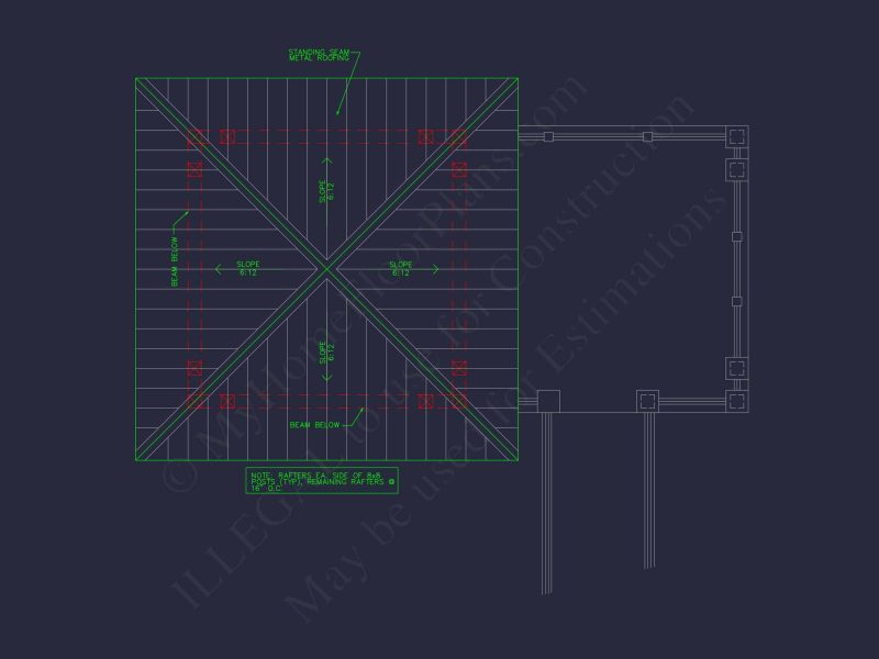 Gazebo Plans & Blueprints - 14' x 28' Outdoor Pavilion Design