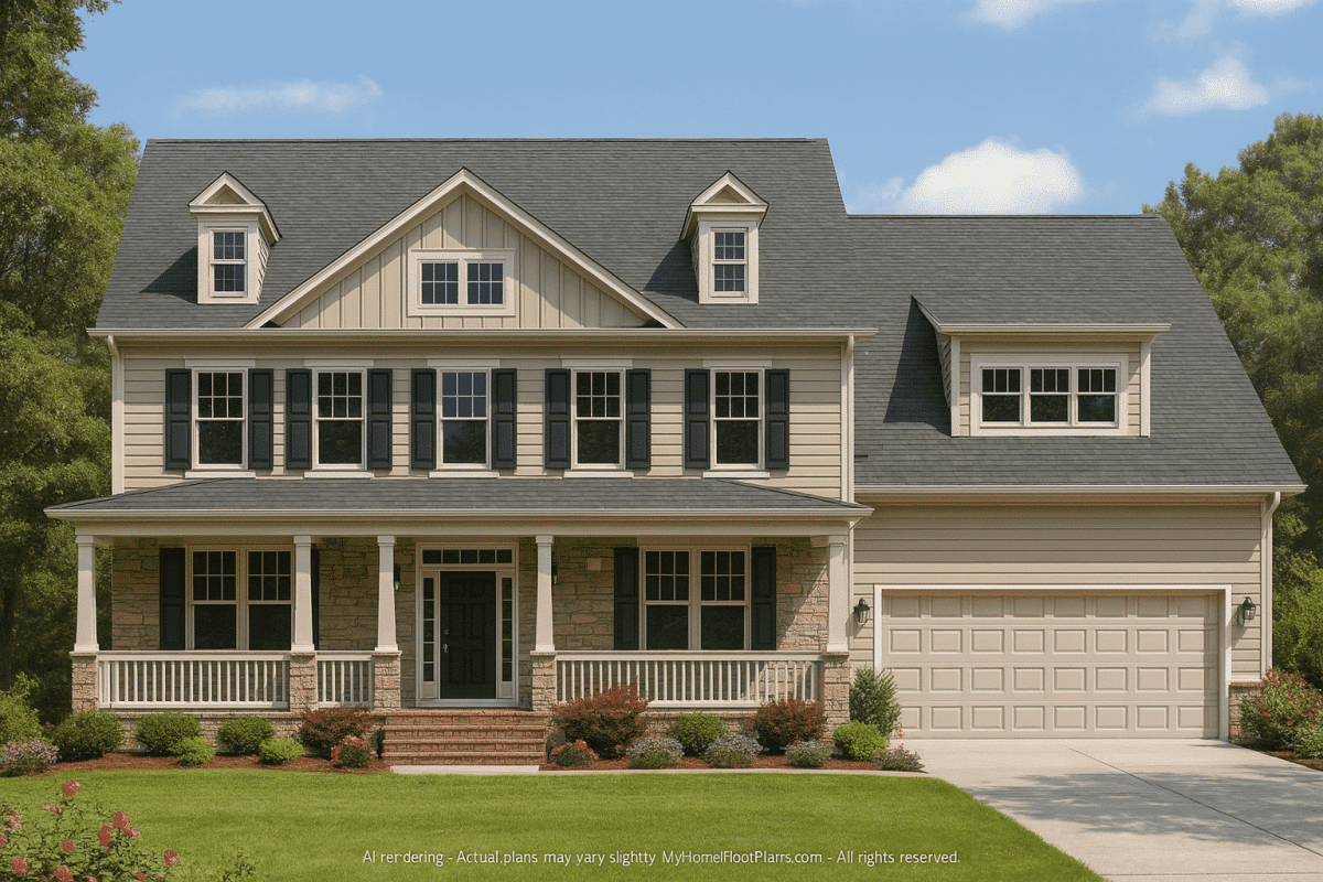 Home Design Blueprint with Floor Plans and Architectural CAD