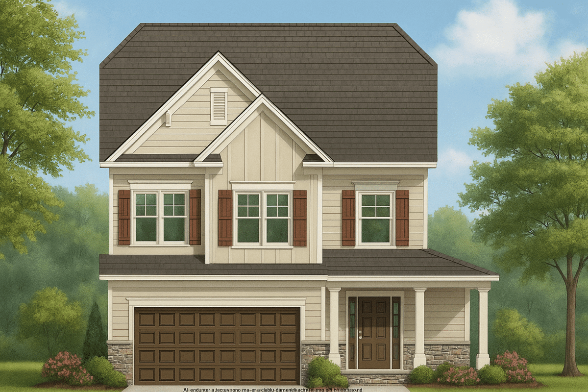 Home Plan Floor Blueprint with CAD Designs for 2-Story Layout