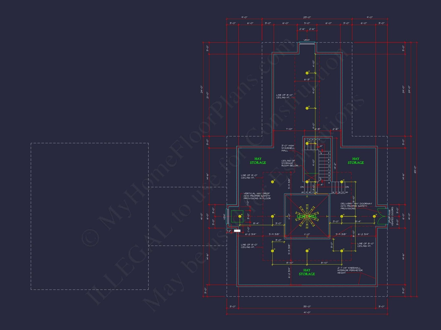 Horse Stable House Plan with 4-Bay Garage & Breezeway