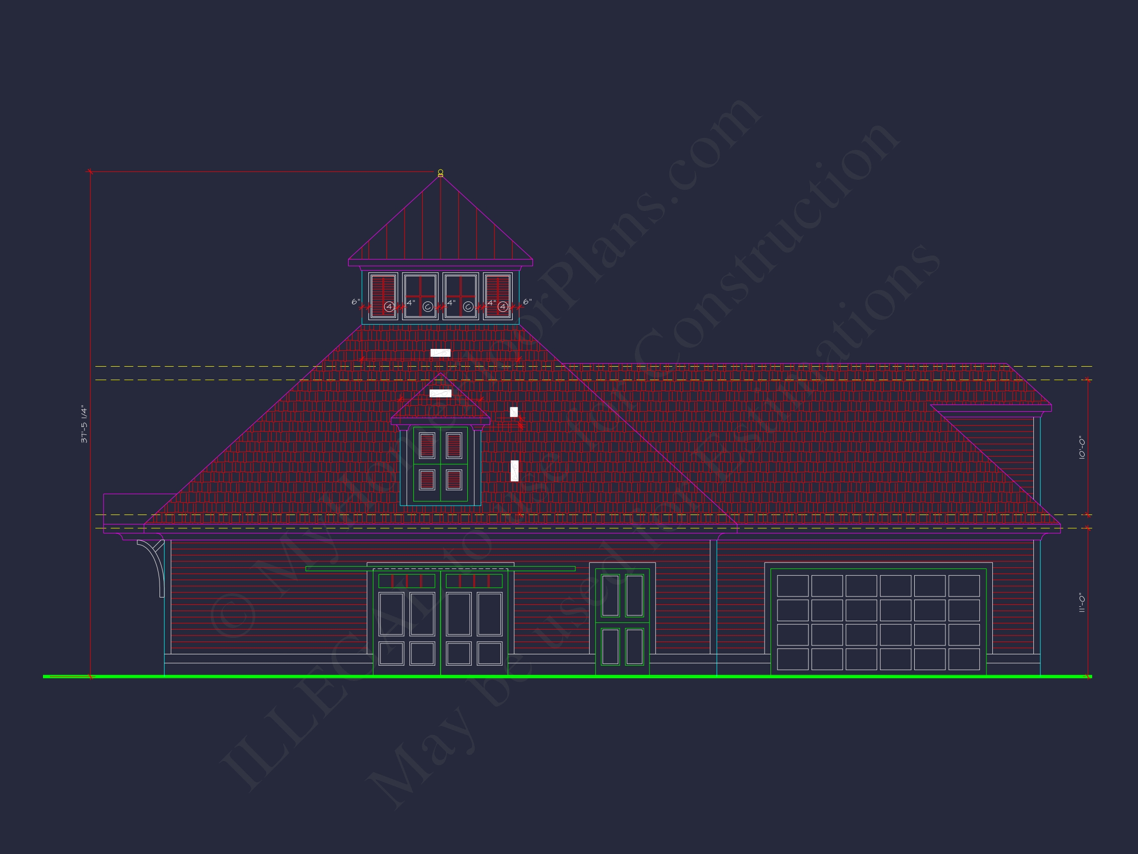 Horse Stable House Plan with 4-Bay Garage & Breezeway