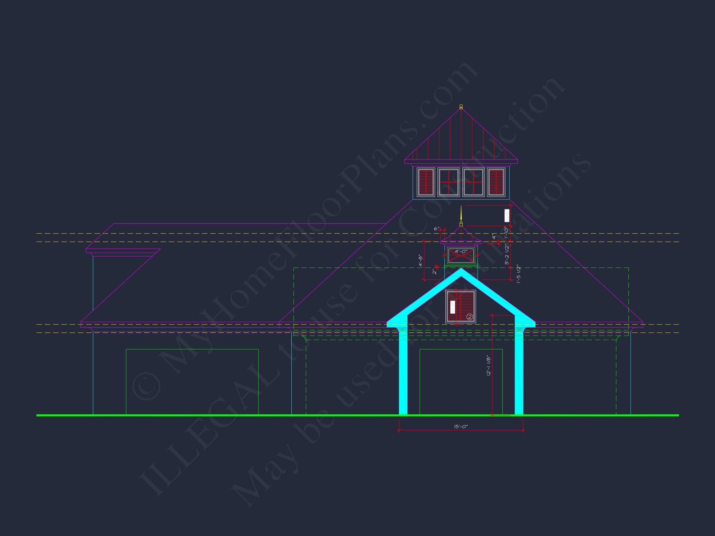 Horse Stable House Plan with 4-Bay Garage & Breezeway