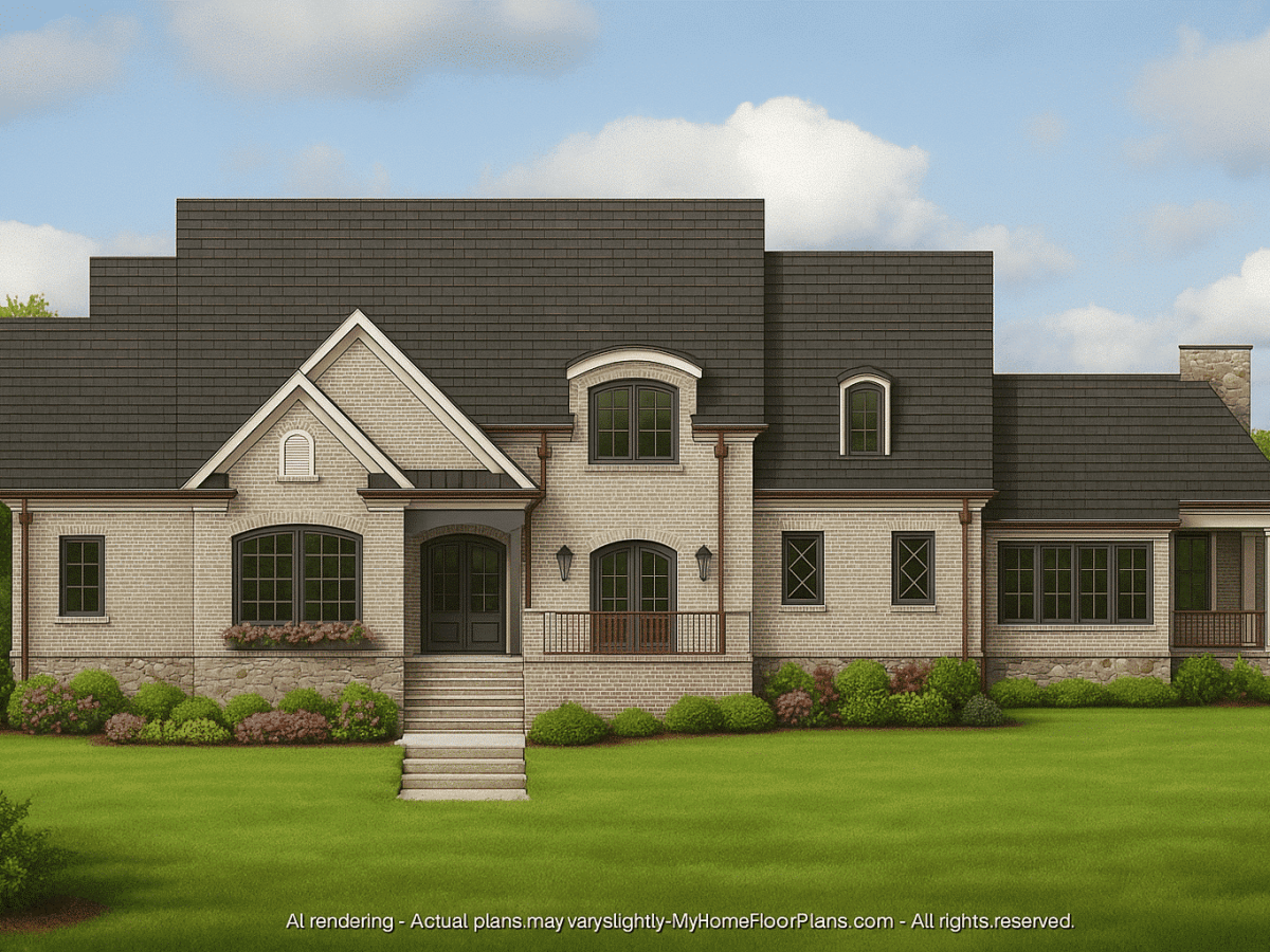 Luxurious 2-Story Home Plan with French Country Design