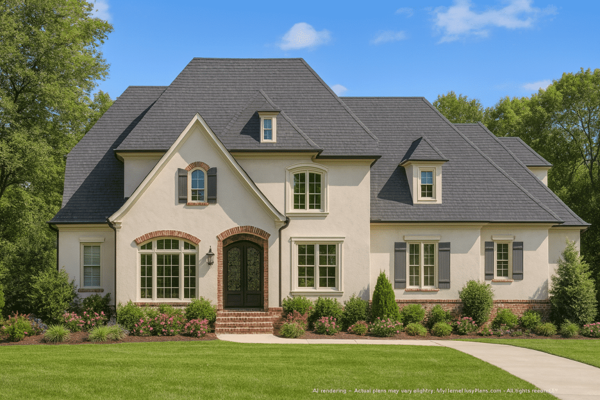 Luxurious 2-Story House Plan with French Country Elegance