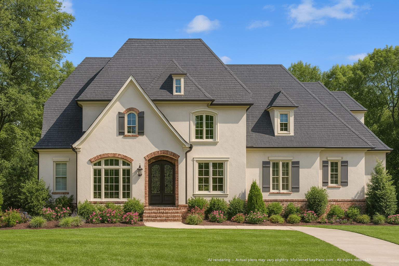Luxurious 2-Story House Plan with French Country Elegance