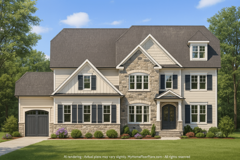 Luxurious 5-Bedroom House Plan with Timeless Architecture