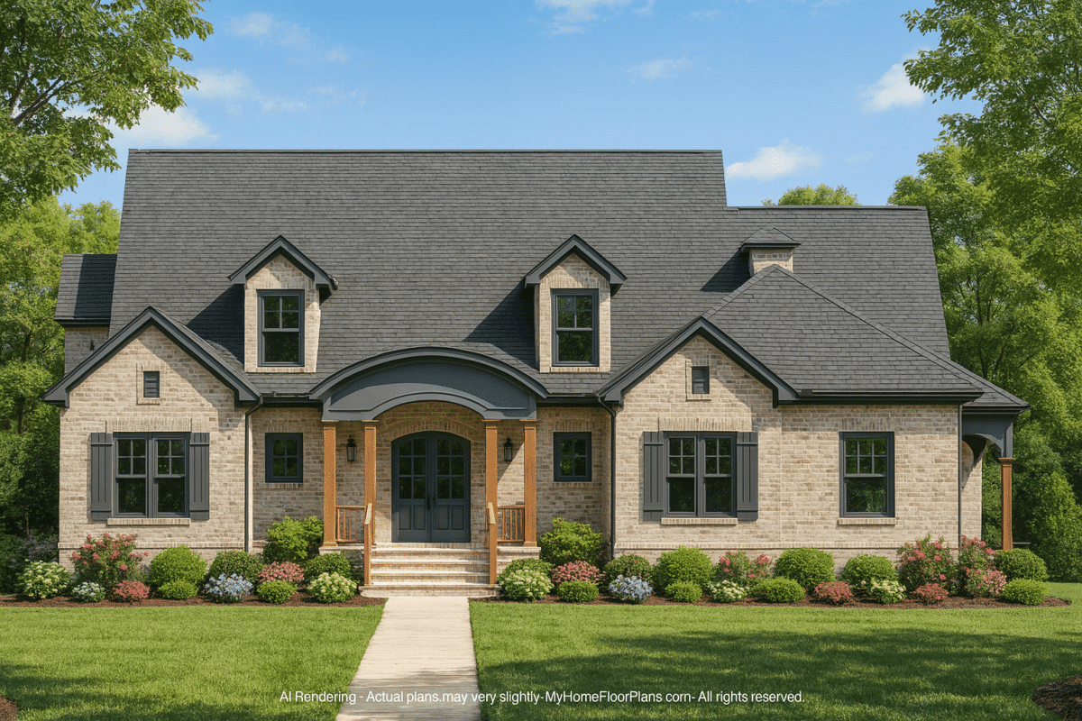 Luxury 1.5-Story House Plan with Pool House & Modern Features