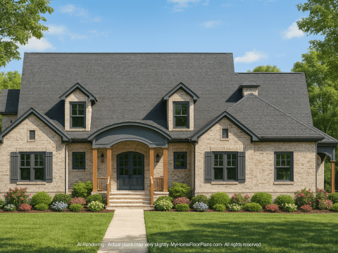 Luxury 1.5-Story House Plan with Pool House & Modern Features