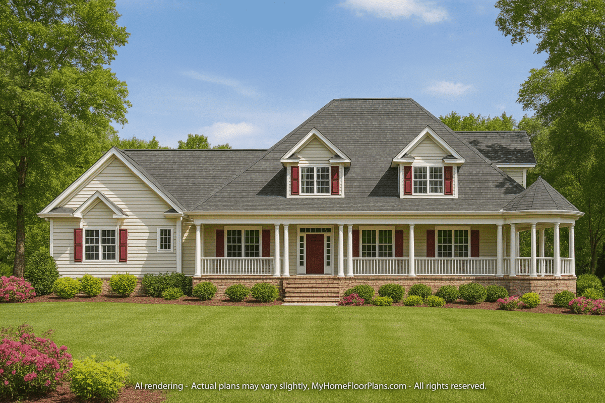 Luxury 2-Story House Plan with 3,309 Sq. Ft. and Modern Architecture