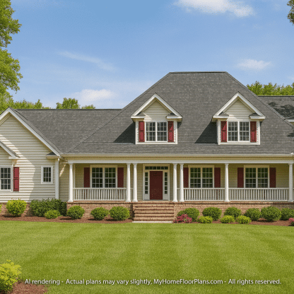 Luxury 2-Story House Plan with 3,309 Sq. Ft. and Modern Architecture