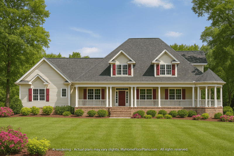 Luxury 2-Story House Plan with 3,309 Sq. Ft. and Modern Architecture