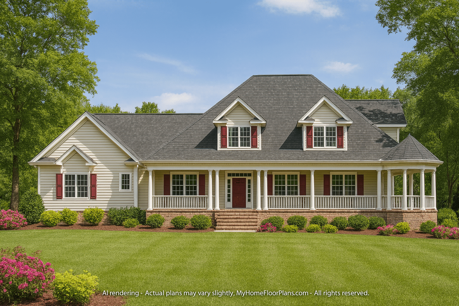 Luxury 2-Story House Plan with 3,309 Sq. Ft. and Modern Architecture