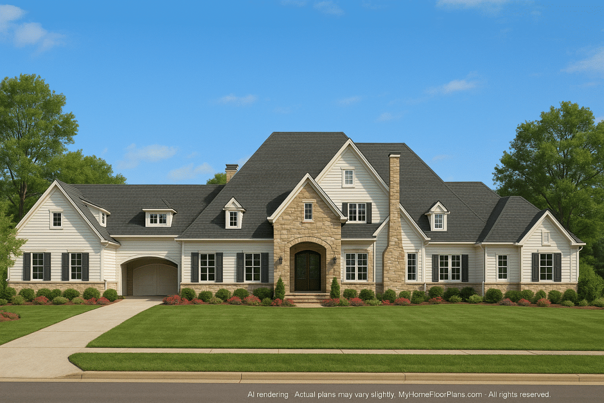 Luxury 2-Story House Plan with CAD Blueprints & Elegant Architecture