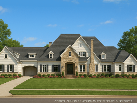 Luxury 2-Story House Plan with CAD Blueprints & Elegant Architecture