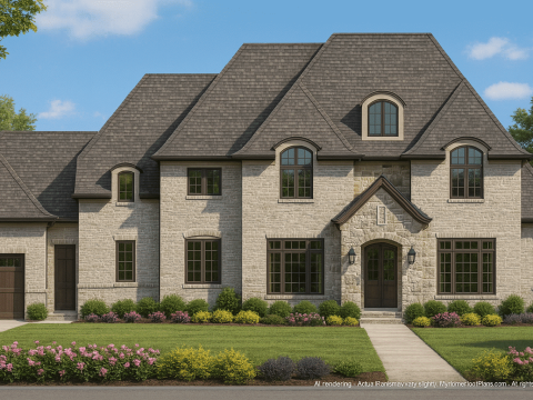 Luxury 2-Story House Plan with French Country Charm