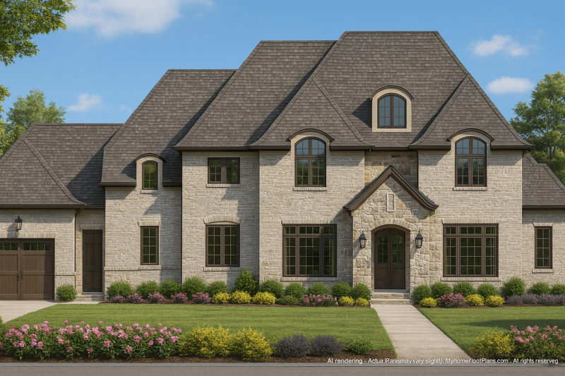 Luxury 2-Story House Plan with French Country Charm
