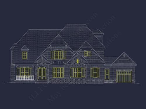 Luxury 2-Story House Plan with 5 Bedrooms, Vaulted Ceilings & CAD Blueprints